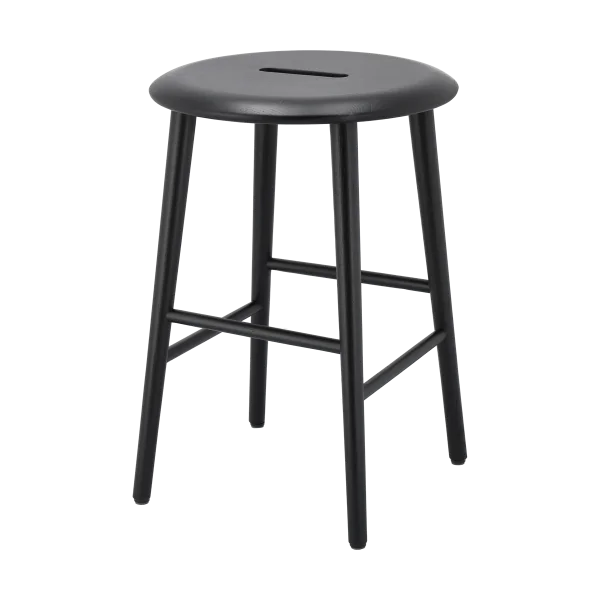 1898 Norrabo Hocker 45 cm Schwarz lackierte Eiche