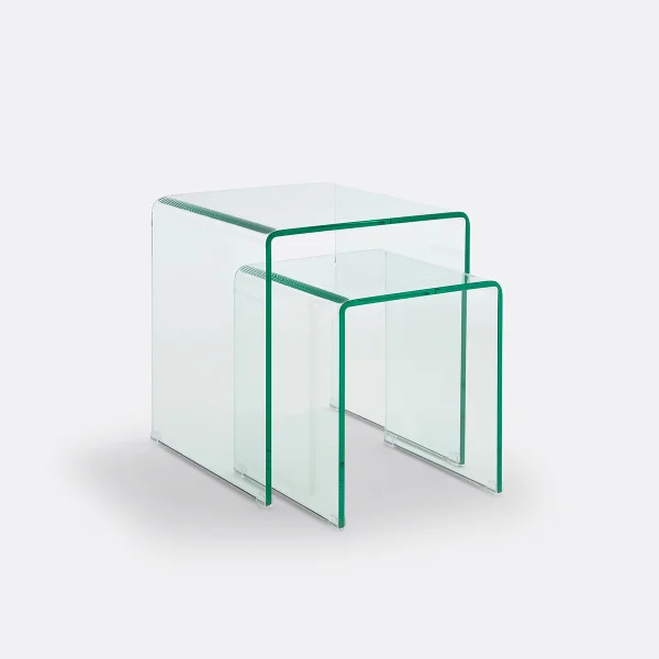 2er-set Beistelltische Joan, Gehärtetes Glas