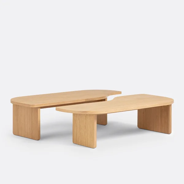 2er-set Couchtische Docha, Eichenfurnier