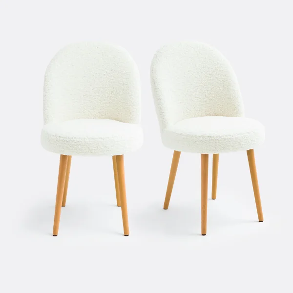 2er-set Stühle Aus Bouclé-stoff, Inès