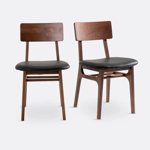 2er-set Stühle Larsen, Nussbaum Und Leder