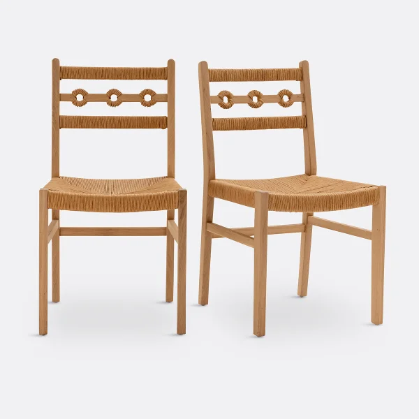 2er-set Stühle Menorca, Eiche Und Geflecht