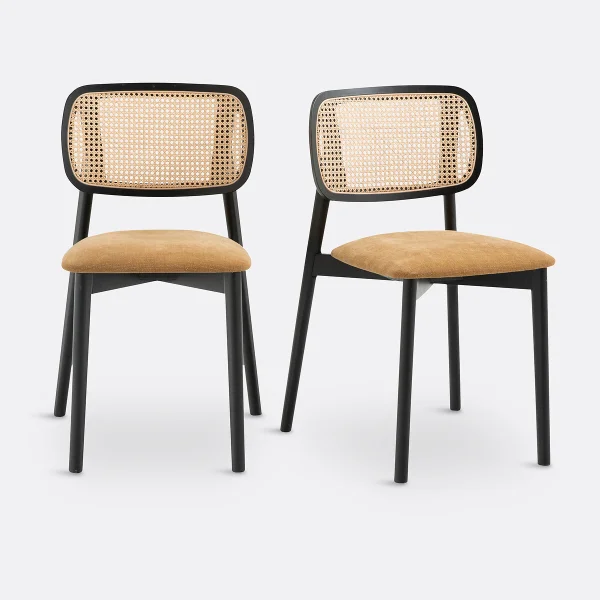 2er-set Stühle Rivio, Buche Und Korbgeflecht