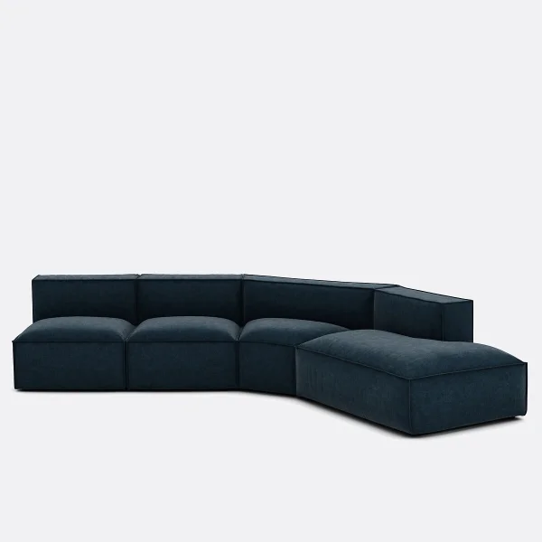 4-teiliges Sofa Rechts Samt, Seven