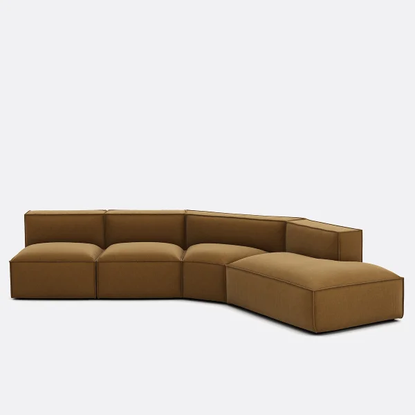 4-teiliges Sofa Rechts Texturierter Stoff Seven