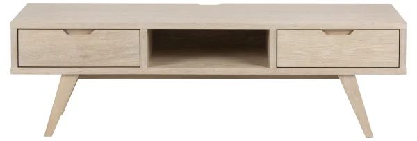 A-Line TV Tisch mit 1 Ablage und 2 Schubladen, Eiche.