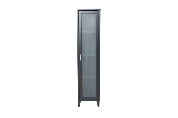Acero Vitrinenschrank 1 Tür, 4 Ablagen, schwarz.