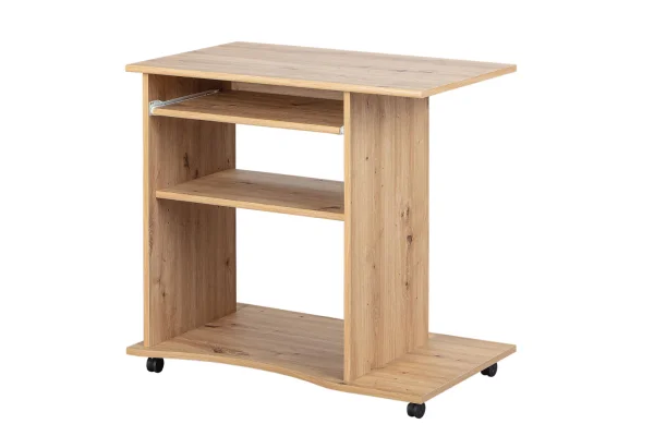 Addu Schreibtisch 1 Tastaturauszug, 4 Rollen, 1 Ablagefach Eiche Artisan Dekor.