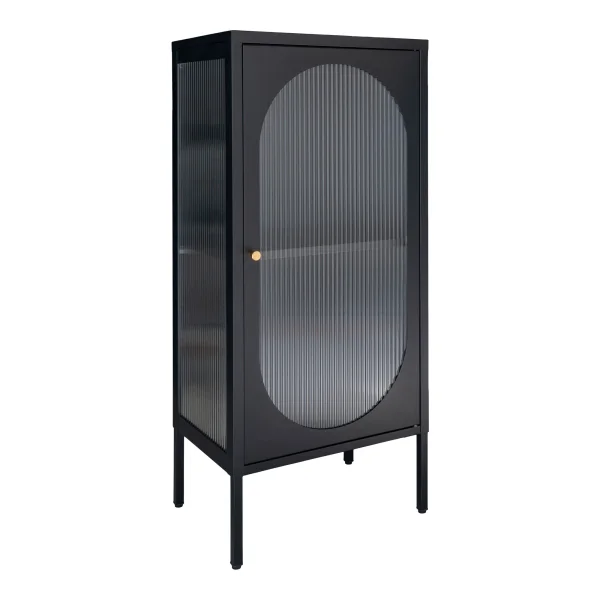 Adelaide Vitrinenschrank 1 Glastür schwarz.