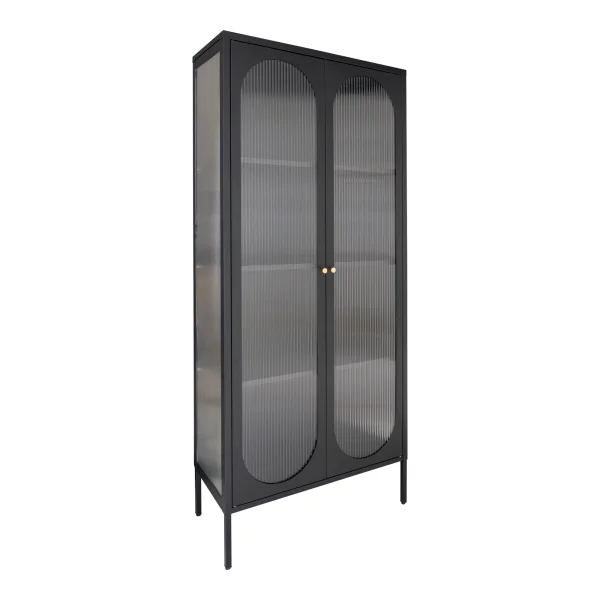 Adelaide Vitrinenschrank 2 Glastüren schwarz.