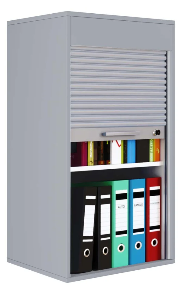 AktosL Büroschrank 1 Rollladentür grau.