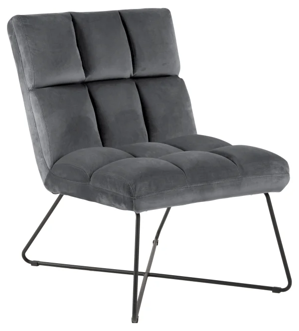 Alba Sessel , Liegestuhl Velour grau.