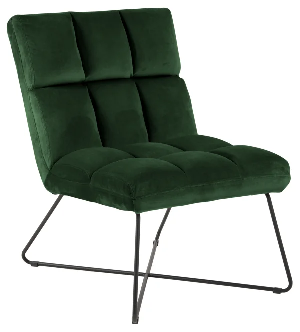 Alba Sessel , Liegestuhl Velour grün.