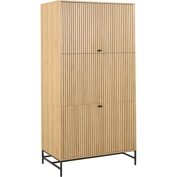 Albany Kleiderschrank 4 Türen 6 Regale Natur.
