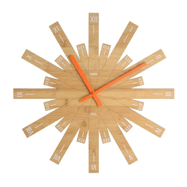 Alessi Raggiante Wanduhr Bambus