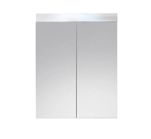AmandaMando Bad Spiegelschrank 2 Türen weiß, weiß Hochglanz.
