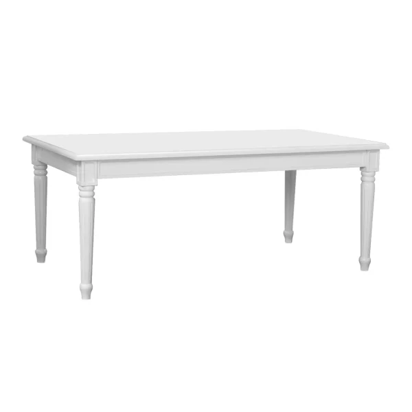 Amaretta Esstisch 100x180/280 einschl. 2 Zusatzplatten antik weiß, antik patiniert.