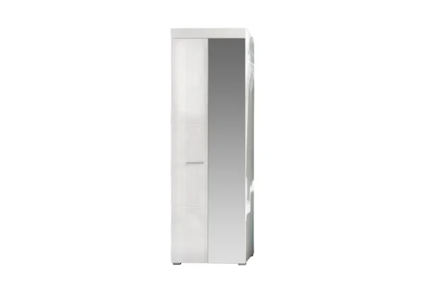 Amira Kleiderschrank 2 Türen, weiss, weiss hochglanz.