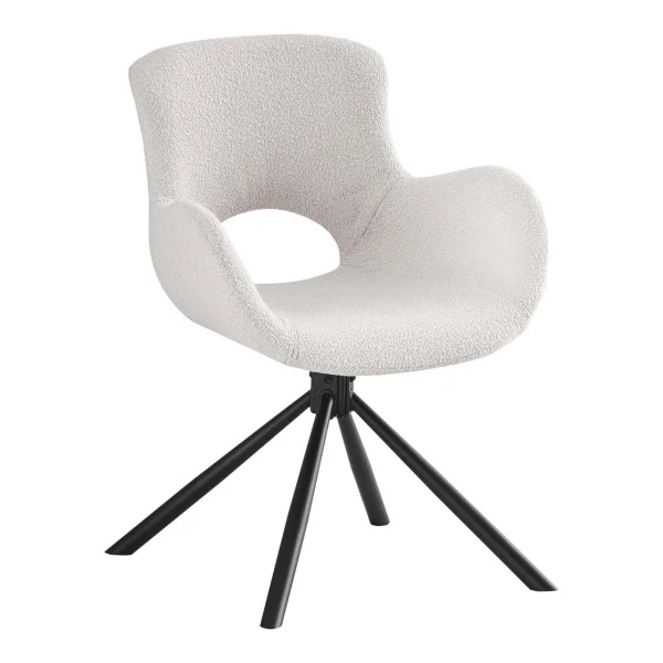 Amorim Esszimmerstuhl bouclé Drehfunktion off-white.