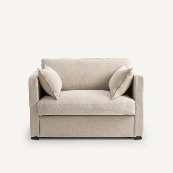 AM.PM 2-sitzer-schlafsofa Néo Kinkajou, Dickes Leinen Stonewashed