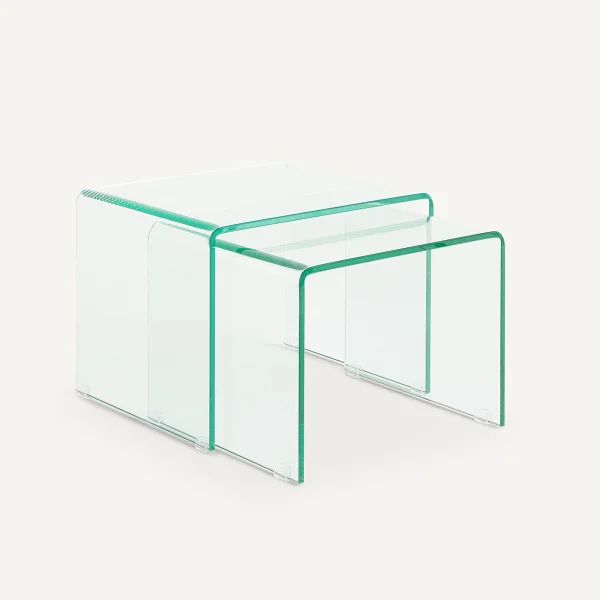 Am.pm 2er-set Beistelltische Cristalline, Gehärtetes Glas