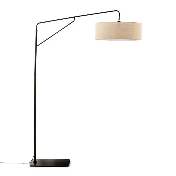 Am.pm Ausleger-stehlampe Cinqua, Eisen Und Leinen