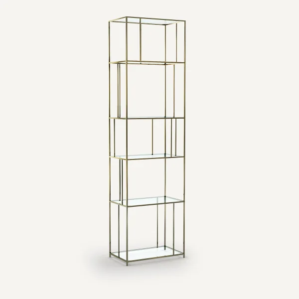 Am.pm Bücherregal Glas/metall In Messingoptik Parallel