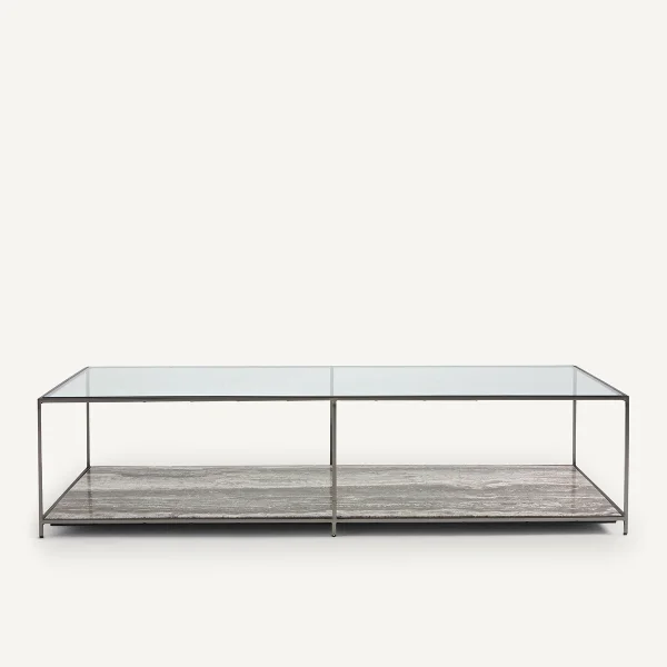 Am.pm Couchtisch Buren, Gehärtetes Glas Und Travertin