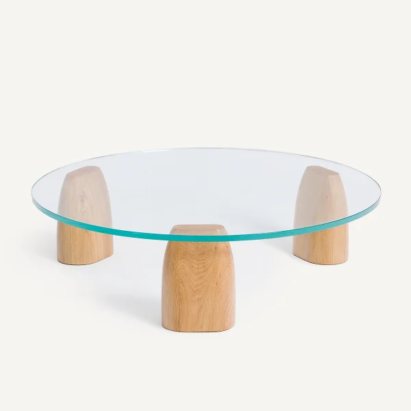 Am.pm Couchtisch Clay Mit 3 Beinen, Rund, Eiche Und Glas