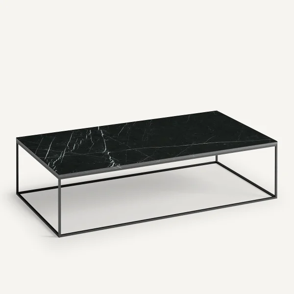 Am.pm Couchtisch Mahaut, Marmor/schwarzer Stahl, Rechteckig