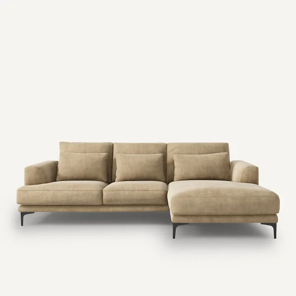 AM.PM Ecksofa Marsile Mit Ecke Rechts, Samt Stonewashed