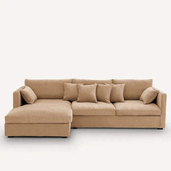 AM.PM Ecksofa Néo Kinkajou, Samt Stonewashed