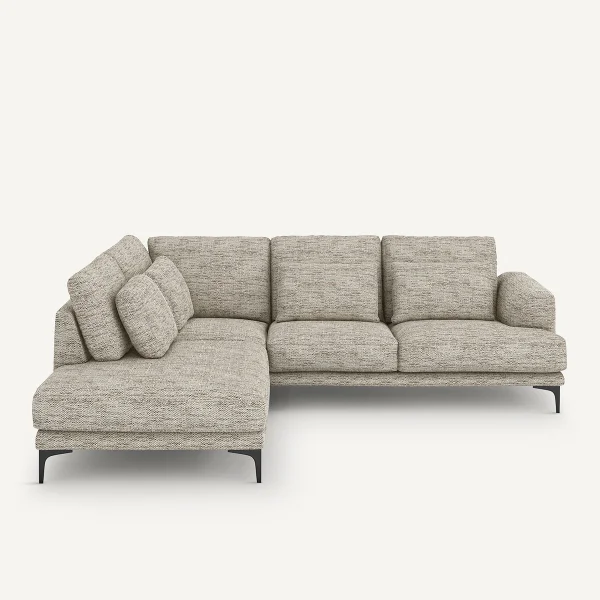 AM.PM Geschlossenes Ecksofa Marsile Mit Ecke Links, Chevron Meliert