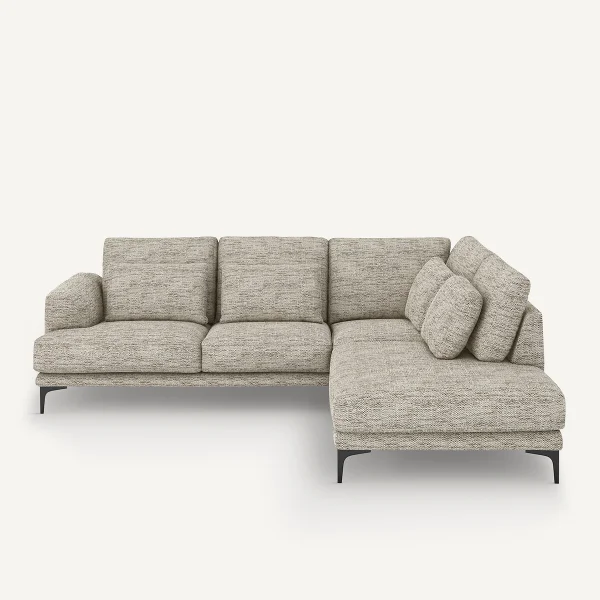 AM.PM Geschlossenes Ecksofa Marsile Mit Ecke Rechts, Chevron Meliert