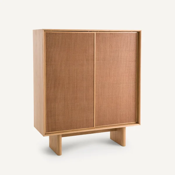 Am.pm Highboard Propono, Eiche Und Leder