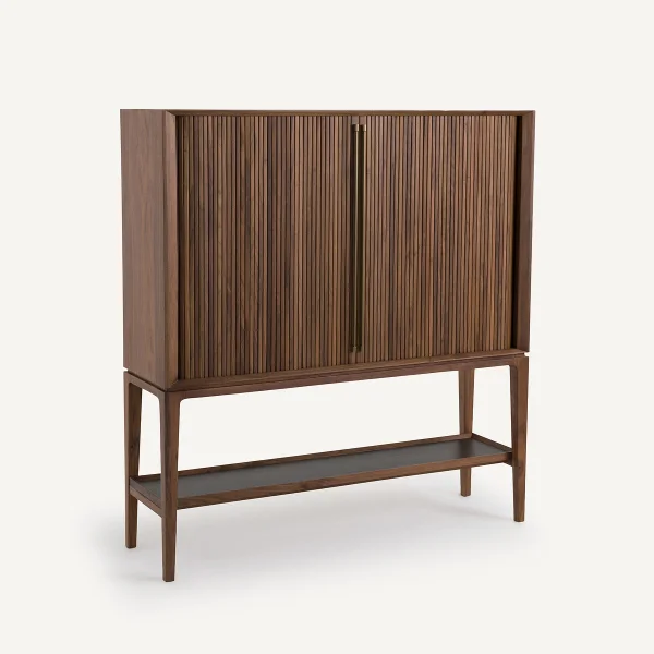 Am.pm Highboard/bar Liamca, Nussbaum Und Leder