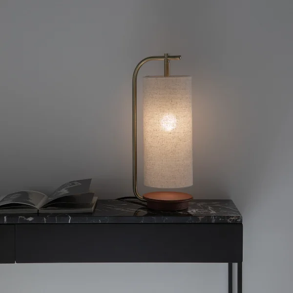 Am.pm Lampe Yob, Leinen, Metall Und Kunstleder