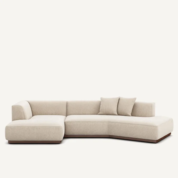 AM.PM Offenes Ecksofa Jacopo Mit Ecke Links, Meliertes Gewebe
