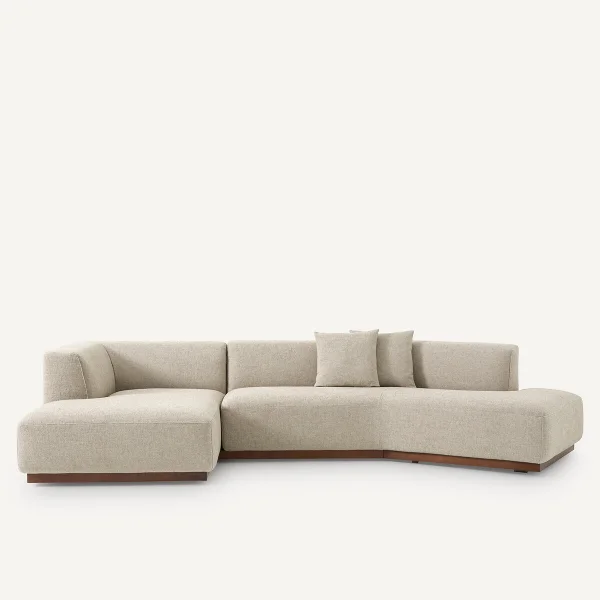 AM.PM Offenes Ecksofa Jacopo Mit Ecke Links, Strukturgewebe Viskose/leinen