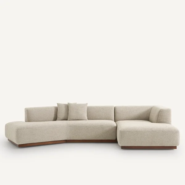 AM.PM Offenes Ecksofa Jacopo Mit Ecke Rechts, Strukturgewebe Viskose/leinen
