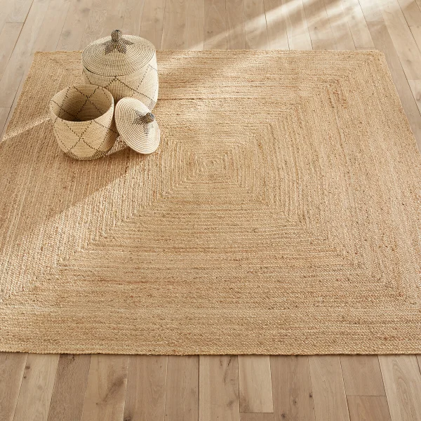 Am.pm Quadratischer Teppich Hempy, Jute, Handgeflochten