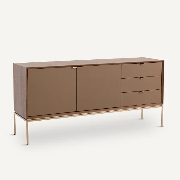 Am.pm Sideboard Delina, Nussbaum/leder