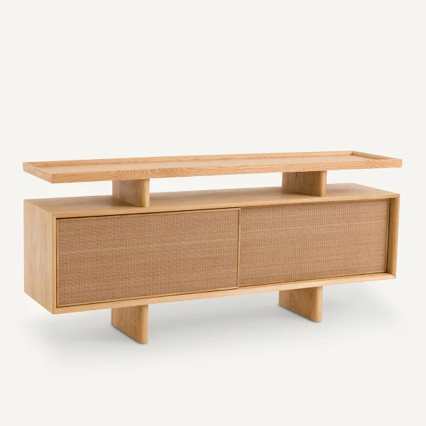 Am.pm Sideboard Propono, Eiche/leder