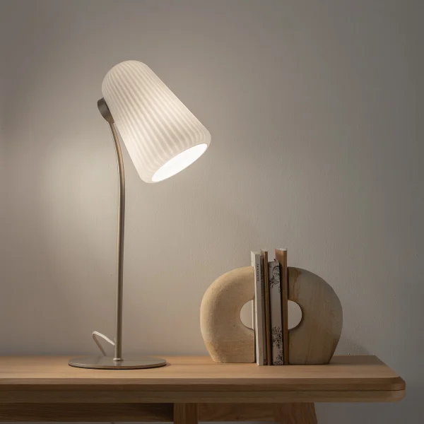 Am.pm Tischlampe Fosca, Opalglas Mit Rillenstruktur