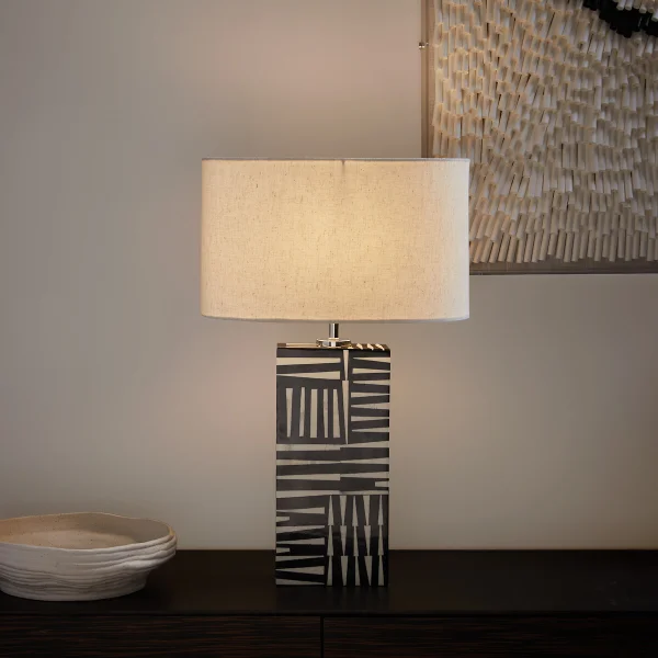 Am.pm Tischlampe Kucha, Resin In Schwarz/weiss