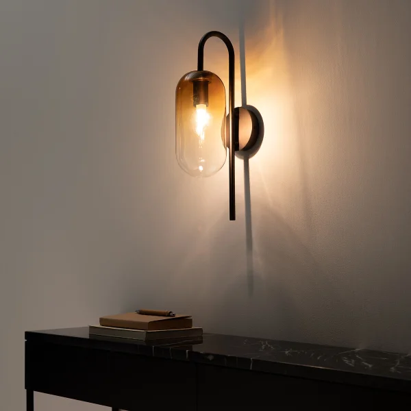 Am.pm Wandleuchte Linterna, Bernsteinfarbenes Glas