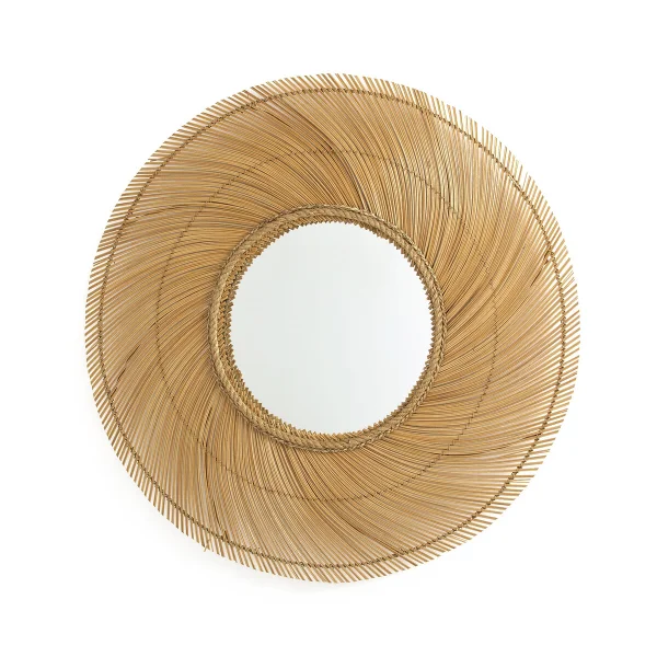 Am.pm Xxl-spiegel Aus Kokosnuss Ø 90 Cm Tiara