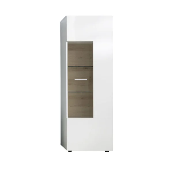 Aras Vitrinenschrank 1 Tür weiß.