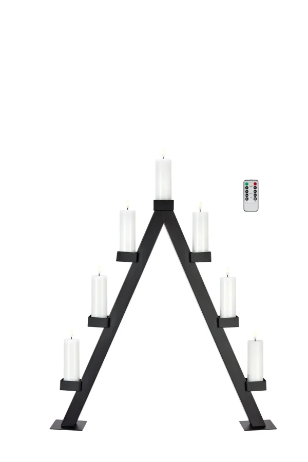 Arbor Adventskerzenhalter Schwarz Batteriebetrieben