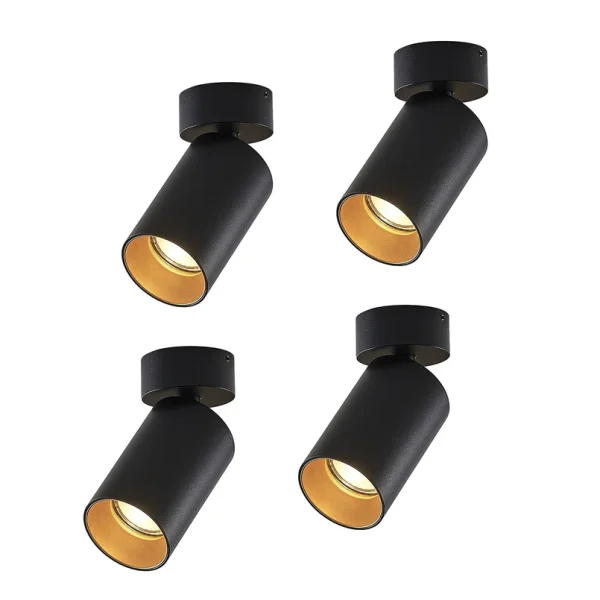 Arcchio -  Strahler Brinja, 4er-Set, schwarz, rund, Ø 6cm, GU10